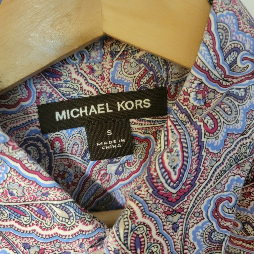 Vibrant Paisley Pattern Button Down Long Sleeved … - image 3